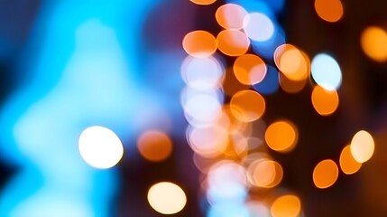 Obraz premium Abstract Blue and Orange Bokeh Lights Background