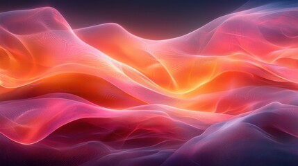 Obraz premium Dynamic abstract waves in vibrant colors create a stunning visual representation of light and motion