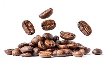 Obraz premium Coffee beans background falling photography.