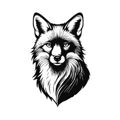 Fox head vector illustration | Silhouette of a fox head black