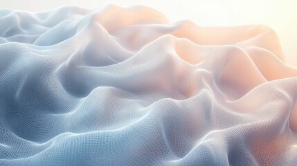 Obraz premium Gentle folds of translucent fabric illuminated by soft light create a serene and calming atmosphere in a minimalist setting