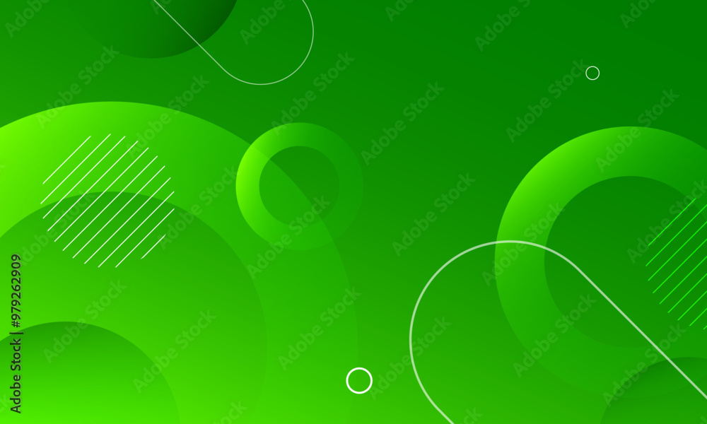 Poster green abstract background with circles. eps10 vector