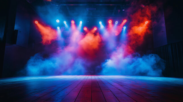 Theater stage light background with spotlight - Powered by Adobe