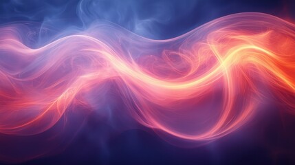 Obraz premium Abstract swirls of orange and blue light creating a dynamic visual effect in a digital composition