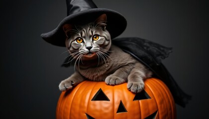  Feline in a Halloween costume ready for a spooky night