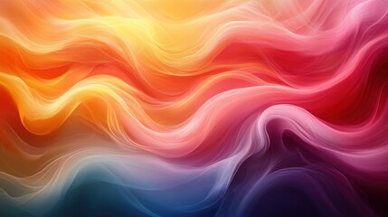 Obraz premium Colorful abstract waves create a vibrant composition with warm hues blending seamlessly in a fluid artistic expression