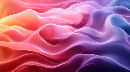 Fototapeta premium Colorful abstract waves flowing smoothly in vibrant hues of pink, purple, and orange creating a mesmerizing design