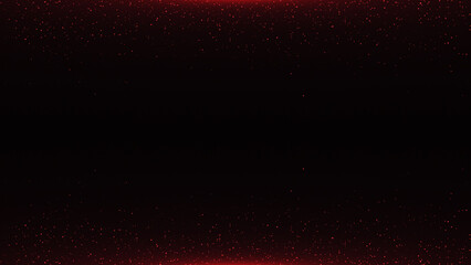 Red glitter particle frames on black background