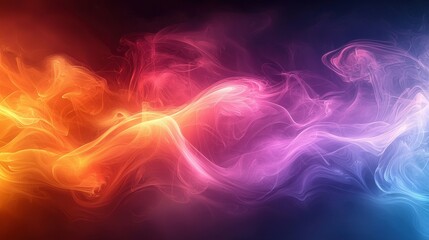 Fototapeta premium Colorful abstract swirl of smoke and light blending in vibrant hues creating a mesmerizing visual effect
