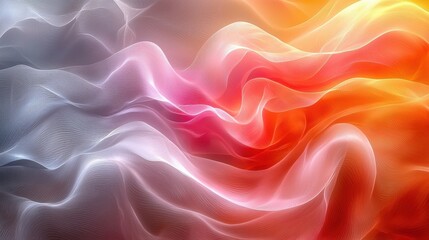 Fototapeta premium Colorful wave patterns in smooth silk-like fabric creating a dynamic and fluid design for artistic backgrounds