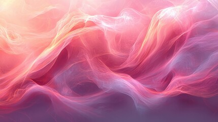 Obraz premium Colorful abstract waves of pink and purple fabric flowing gracefully in a soft gradient pattern