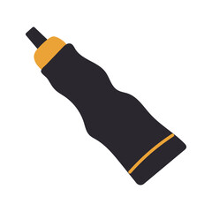 Squeezed tube of paint. Vector illustration of tube of black color, hand drawn