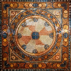 Fototapeta premium late antique mosaics, AI generated