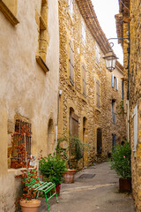 Lourmarin, Vaucluse, France - September 7, 2024: Narrow streets in the medieval village