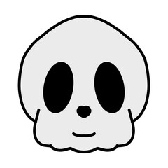 hand drawn cartoon skull halloween