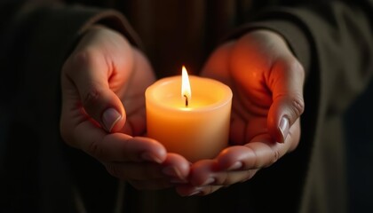 Holding a warm glowing candle