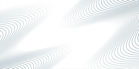 Abstract blue wave lines pattern on white background with space for your text