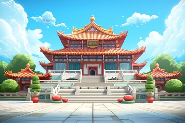 Obraz premium Temple architecture tradition building.