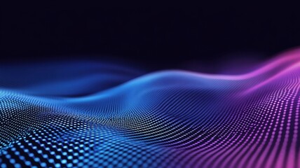 A blue and purple wave with a lot of dots