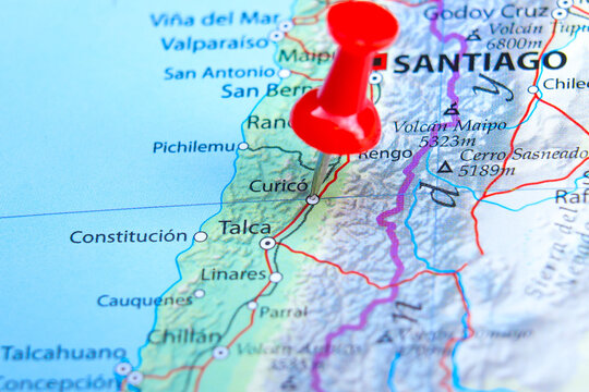 Curico, Chile pin on map