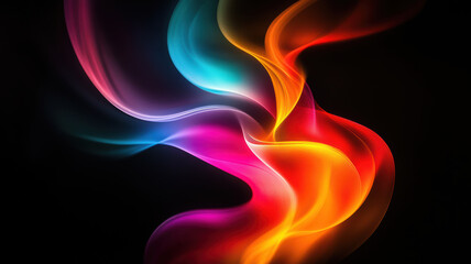 Naklejka premium Colorful Minimalism on Black Background