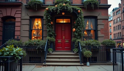 Fototapeta premium Autumn charm on a city street