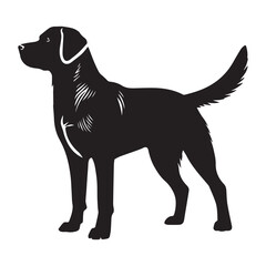 Fototapeta premium Labrador Retriever dog silhouette Design, Dog Clipart vector illustration in black and white 