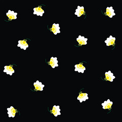 Obraz premium simple sweet white pattern flowers, simple sweet natural flowers, vector Illustration.