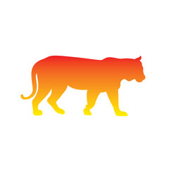 The silhouette of a tiger. Original vector illustration in vintage style isolated on white background.