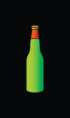 A bottle of sparkling water. Original vector illustration in vintage style.