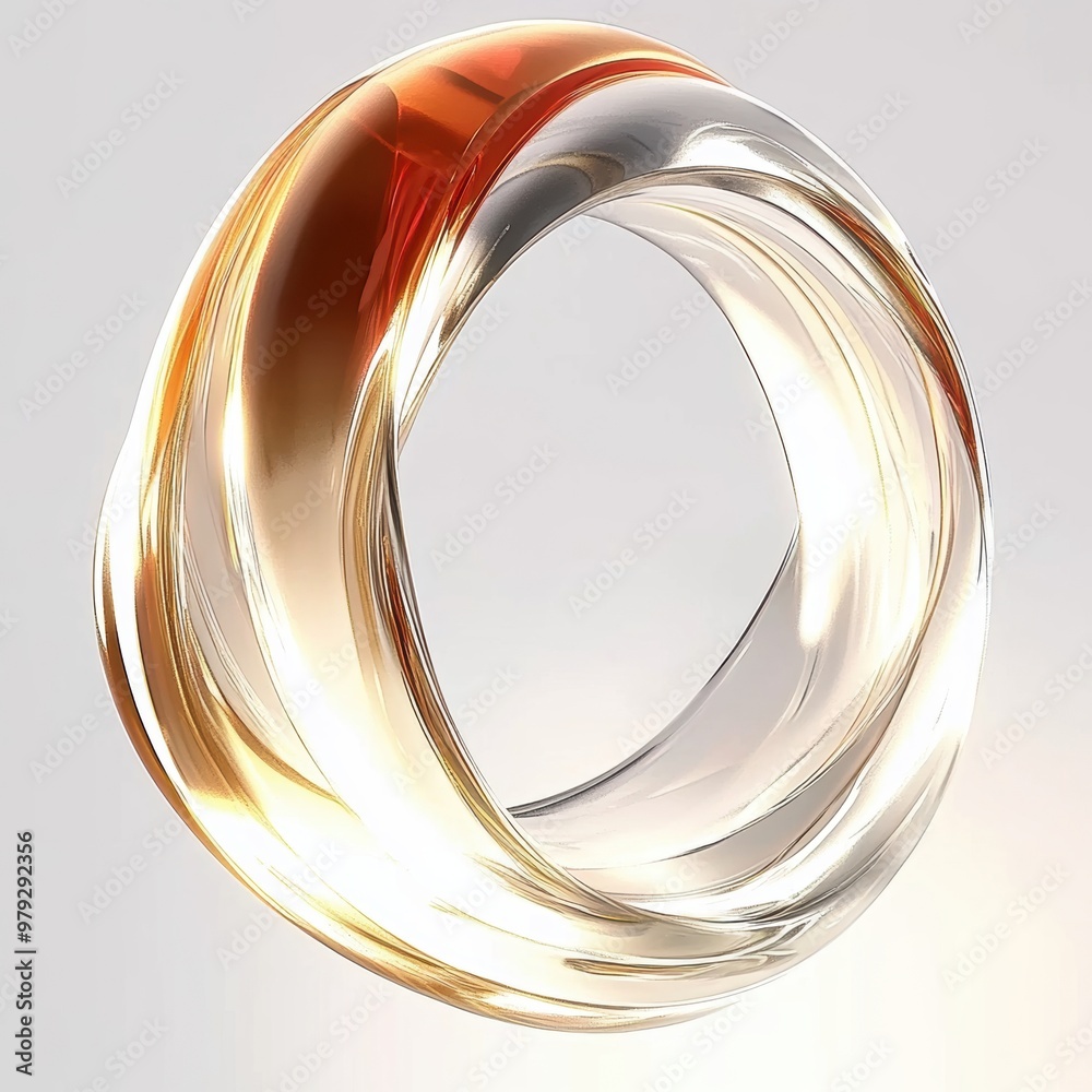 Sticker abstract glass ring.