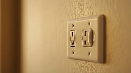 A close-up of a childproof electrical outlet with safety covers in place, ensuring a safe environment for kids.