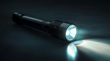 A small LED flashlight isolated on a black background