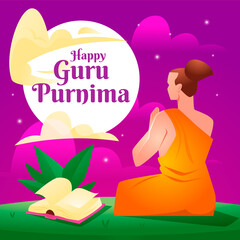 Hand drawn guru purnima illustration