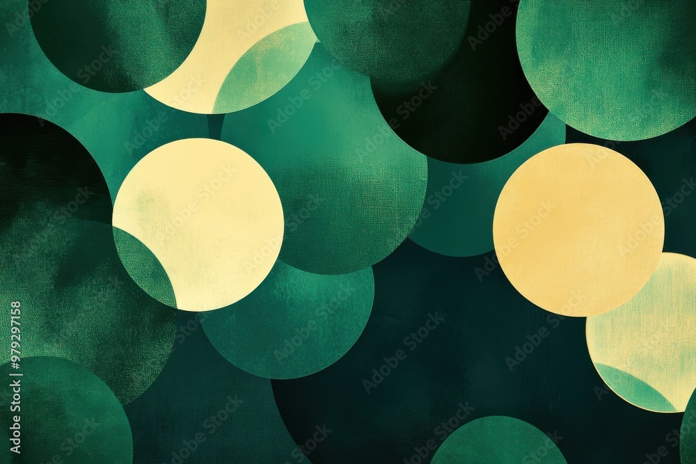 Poster animating letters on green circular patterns for an energetic backdrop effect