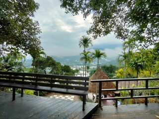 wooden bridge over river