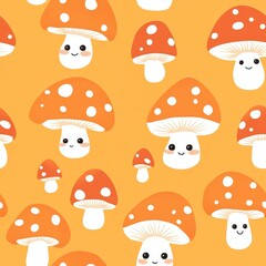 Cute Mushroom Pattern.