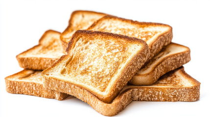 Slices of plain toast, set against a white background.