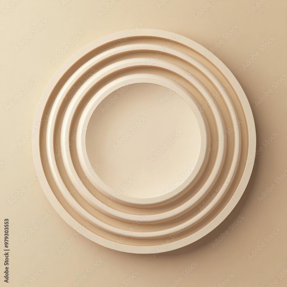 Canvas Prints abstract beige circles.