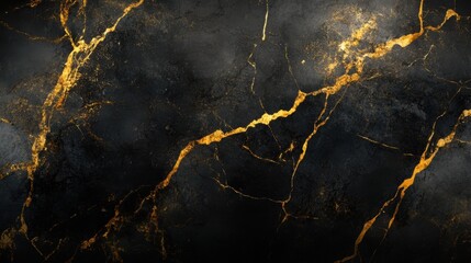 Black Marble Gold Veins.
