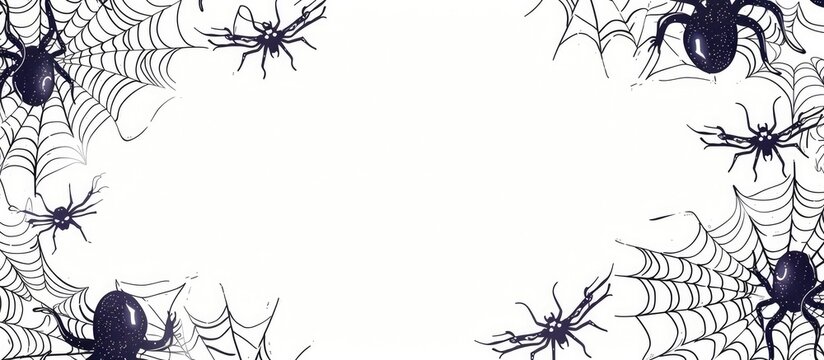 Spooky spider web silhouettes haunt the dark gothic night creating an ominous and eerie atmosphere  The web like patterns and creepy crawly arachnids evoke a sense of fear and the paranormal