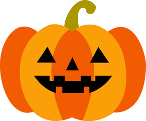 Creepy Cartoon Pumpkin Illustration. Halloween Decor for a Spooky Celebration. Jack o Lantern Funny Graphic.