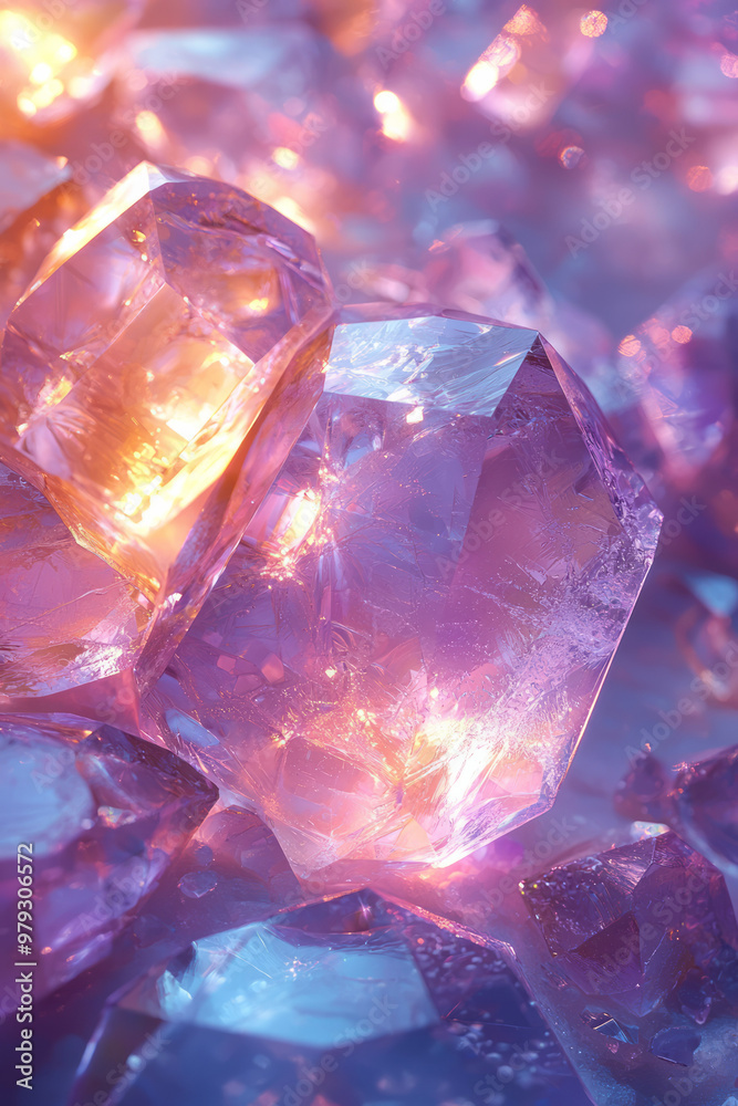 Poster an abstract pattern of prism light fragments, scattering in various directions,