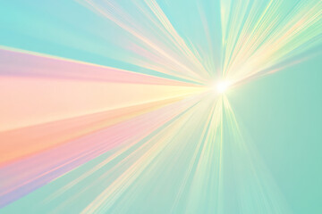 Obraz premium A stylized depiction of a light burst from a prism, spreading across the scene in a fan of colors,