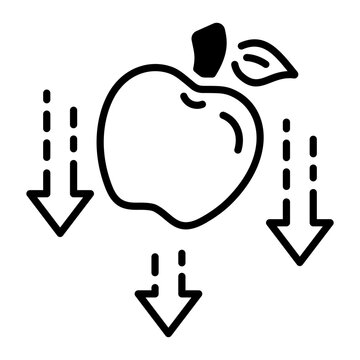 An outline style icon of gravity 