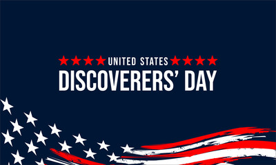 discoverers day with US flag , vektor background banner	