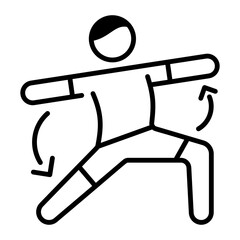 An outline style icon of exercise 