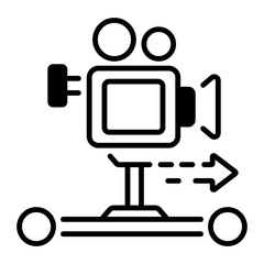 Camera dolly icon in line style 