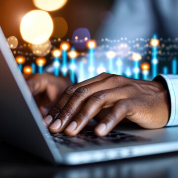 Person using statistical software to create graphs.