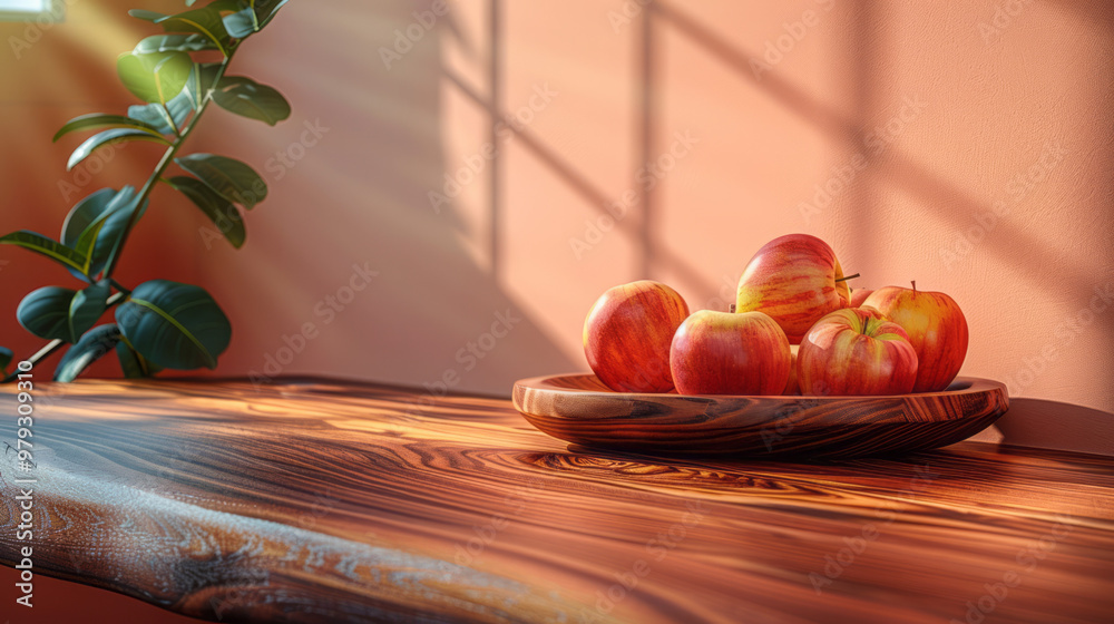 Poster a dark walnut table with a matte finish, showcasing its rich, deep tones,